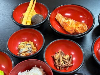 Shojin ryori traditional Buddhist vegetarian meal with local ingredients from Mt Haguro, Yamagata, Japan