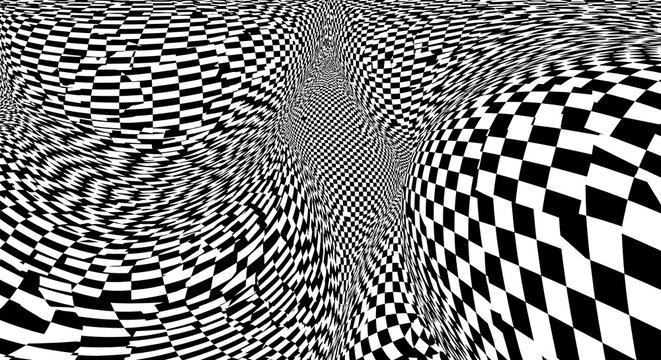 Abstract Checkerboard Distortion - A Mind-Bending Optical Illusion.