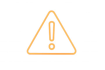 Neon yellow warning sign glowing with an exclamation point inside a triangle, symbolizing caution, error, and security risk