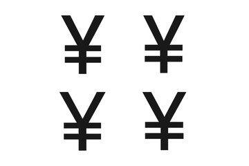 Obraz premium Yen symbol vector icon set. Japanese currency sign JPY. Financial and economic concept. Money illustration for business, banking, and investment. Japan finance graphic element.