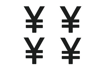 Fototapeta premium Japanese Yen symbol icon vector illustration. Black flat money sign for finance & economy. JPY currency graphic for business & banking concepts. Isolated cash logo asset bundle.