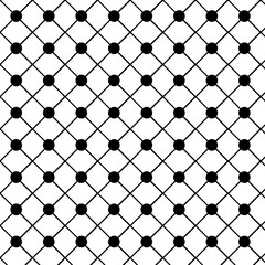 Modern geometric pattern of black circles and lines, perfect for backgrounds, textiles, and abstract designs creating a seamless, eye catching effect