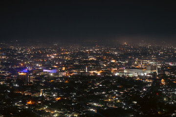 Night View of Cityscape in Gorontalo, Indonesia