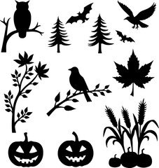 Halloween Forest Silhouette Collection Bundle