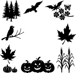 Halloween Forest Silhouette Collection Bundle