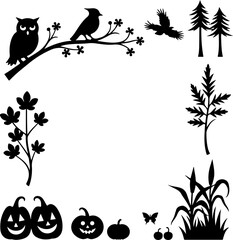Halloween Forest Silhouette Collection Bundle