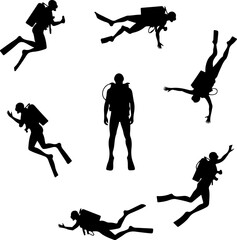 Scuba Diver Silhouette Bundle