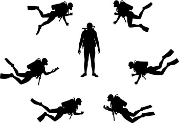 Scuba Diver Silhouette Bundle