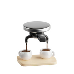 3D Pour Over Coffee Maker Icon - Manual Drip Brewing Method Symbol