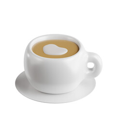 3D Espresso Coffee Cup Icon - Strong Black Coffee Shot Symbol