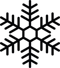 Intricate black snowflake design a beautiful winter element on transparent background silhouette