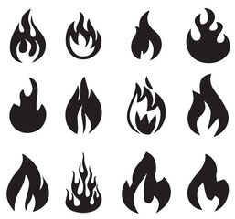 Ignite your designs with dynamic flames! Diverse collection of fire icons for edgy graphics and powerful visual statements
