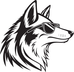 wolf head vector