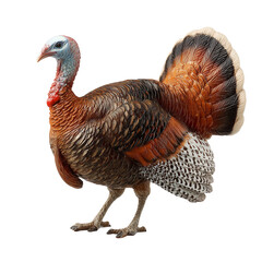 Realistic wild turkey bird figurine isolated on transparent background, Clipart png