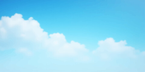 Obraz premium Bright, beautiful blue sky with fluffy white cumulus clouds