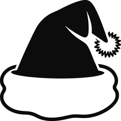 A black witch hat with a star perfect for halloween on transparent background silhouette