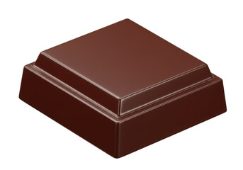 Delicious dark chocolate square isolated on transparent background, sweet treat for dessert and confectionery designs