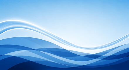 Abstract flowing blue waves with light effects and space