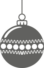 Festive christmas ornament design with decorative details on transparent background silhouette