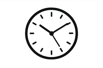 Simple wall clock icon. Classic analog watch face vector illustration. Minimalist round timer symbol for time management, deadline, and schedule concept. Office pictogram.