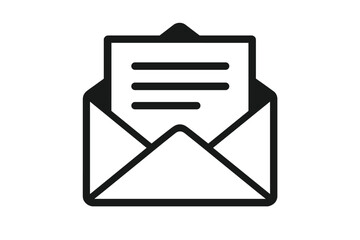 Mail vector icon. Open envelope with letter. Email message symbol. Communication, correspondence, newsletter, notification concept. Simple flat graphic for web and business.