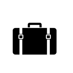 Black suitcase icon isolated on white background travel luggage.