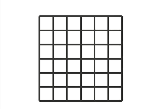 Geometric grid pattern vector. Seamless repeatable tile background. Simple black line squares on white. Minimalist mesh texture. Abstract matrix, lattice, or table structure.