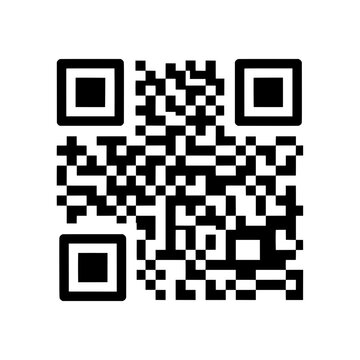 QR code image with black and white squares for digital information.