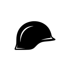 Fototapeta premium Black and white illustration of a safety helmet construction worker equipment.
