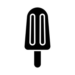 Classic black silhouette of a refreshing popsicle on a stick a sweet frozen treat.