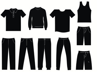 Set of cloths illustrated on white

