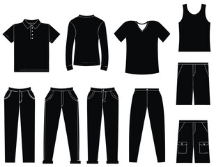 Set of cloths illustrated on white

