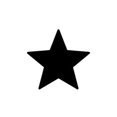 Obraz premium Black star shape isolated on white background simple design.