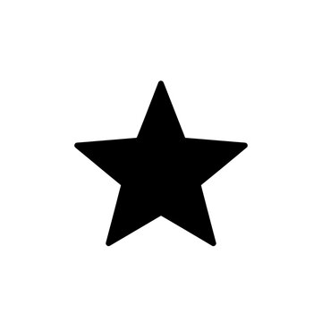 Black star shape isolated on white background simple design.