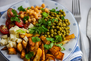 Healthy breakfast or lunch with different vegetable