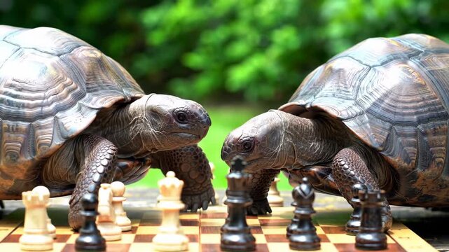 Turtles in Strategic Showdown A Chess Match for the Ages