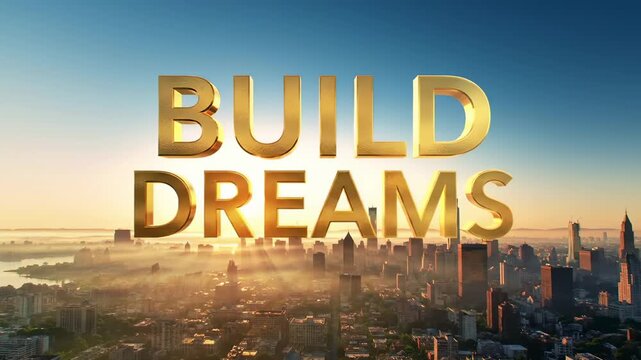 Visualize and Build Your Dreams Cityscape Motivational Video