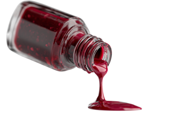 Nail polish flowing from the bottle isolated on transparent background, Clipart png