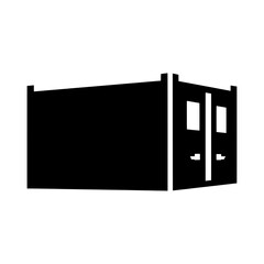 Shipping container icon illustration isolated on white background.