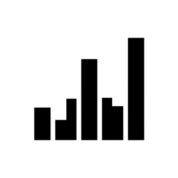 Black bars graph showing data increase and decrease over time.
