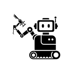 Fototapeta premium Robot surgeon with scalpel and medical equipment for surgery.