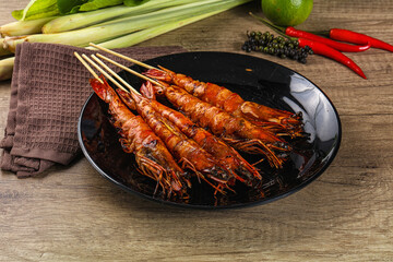 Tasty grilled tiger prawn snack
