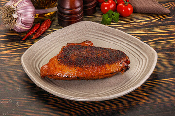 Roasted duck breast in cherry