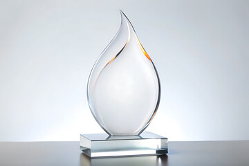 Empty acrylic award design mock up  isolated on white background  Glass award trophy or winner prize.
