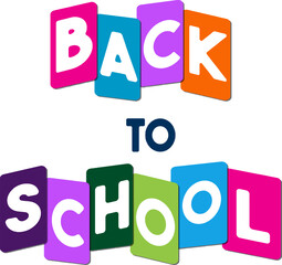 Colorful back-to-school message with vibrant letters and playful design for educational promotions