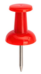 Single Red Thumbtack Office Supply Tool Isolated.