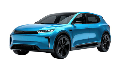 Modern Blue Electric SUV Concept Car Futuristic Design.
