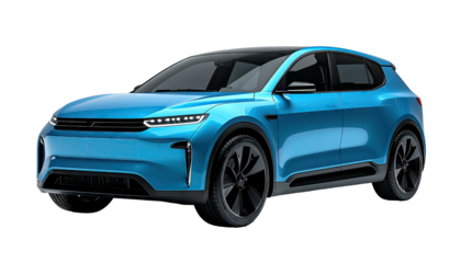 Modern Blue Electric SUV Concept Car Futuristic Design.