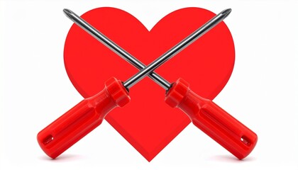 red heart on a white background