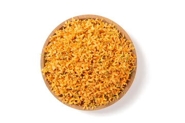 Sweet-Scented orange osmanthus fragrans islated on white background.